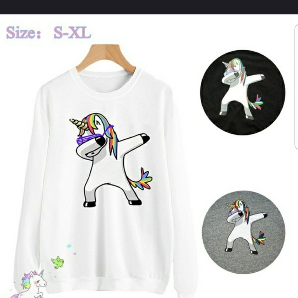 Grey unicorn sweater